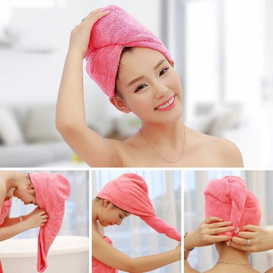 (Pack Of 2 )Super Absorbent Quick Dry Hair Towel Microfiber Wrap