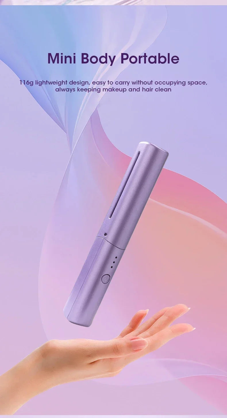 2-in-1 Hair Styling Brush, Straightener, Curler Comb