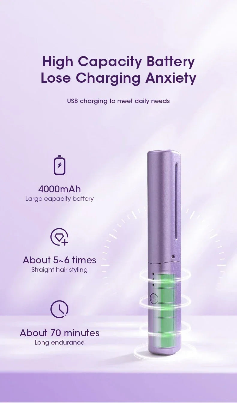 2-in-1 Hair Styling Brush, Straightener, Curler Comb