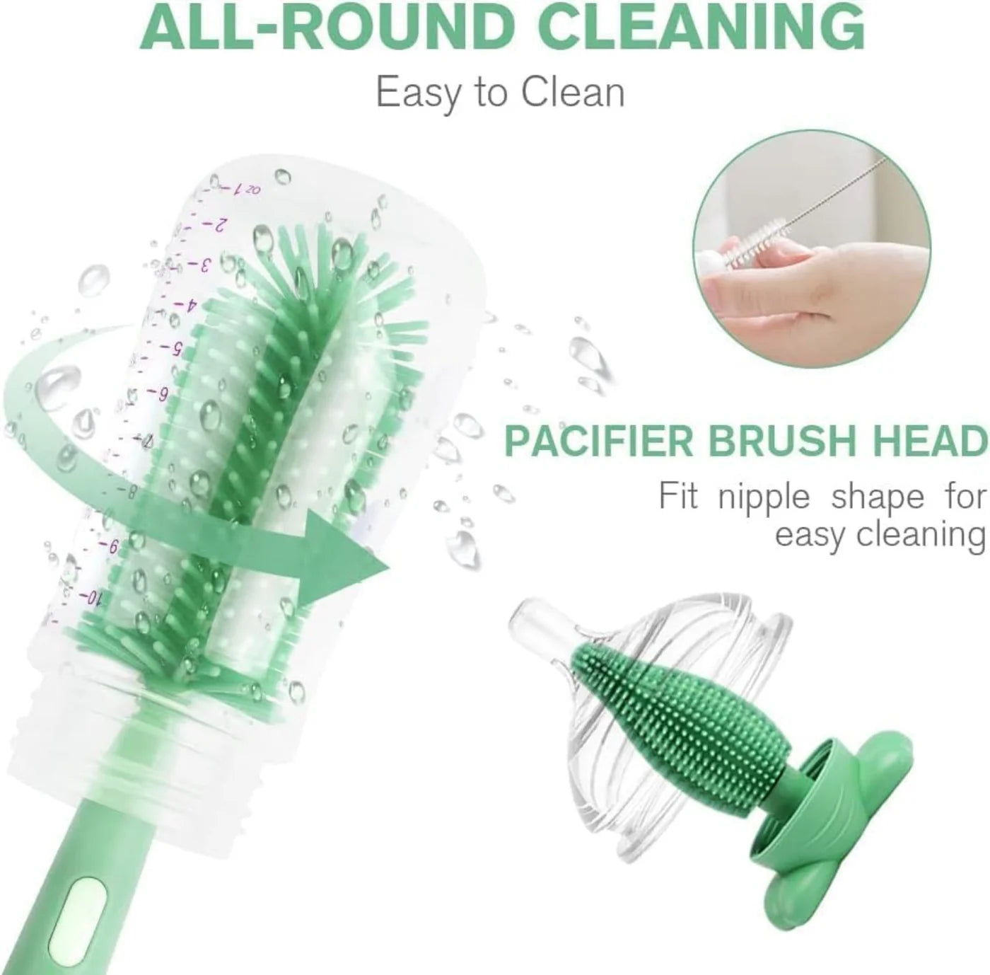 3-in-1 Silicone Baby Bottle Cleaning Brush Set